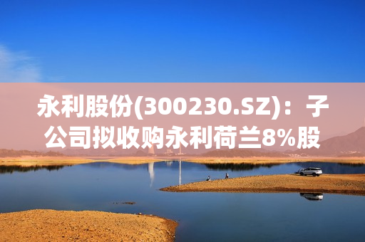 永利股份(300230.SZ)：子公司拟收购永利荷兰8%股权