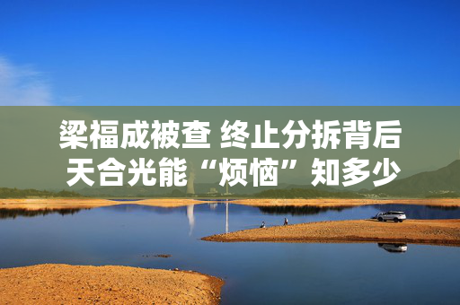 梁福成被查 终止分拆背后 天合光能“烦恼”知多少 第1张