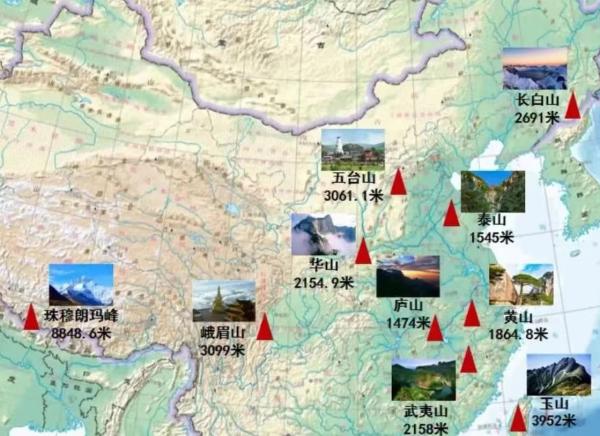 中国十大名山分别是什么山?海拔分别是多少？