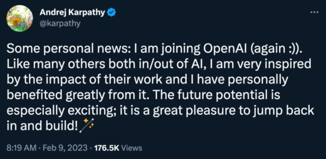 突发！AI大牛Andrej Karpathy离开OpenAI 第6张