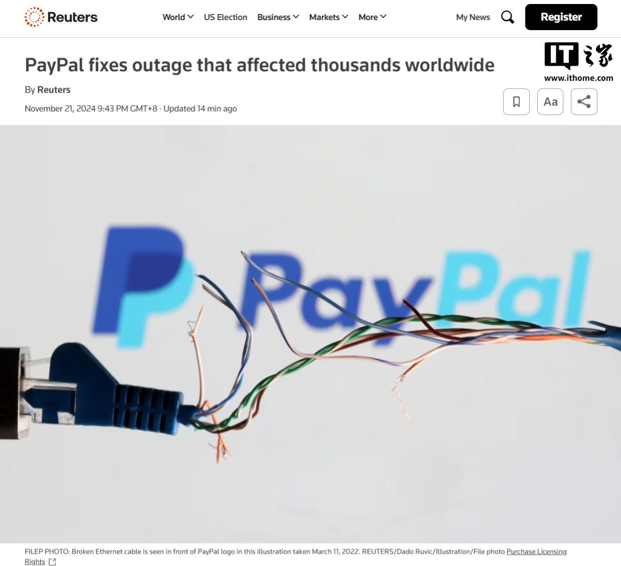 PayPal 服务一度中断近两小时，数千名用户受影响 第1张