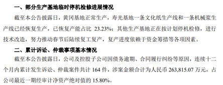 产能检修、诉讼缠身，造纸巨头晨鸣纸业2024年预亏65亿至75亿 第3张
