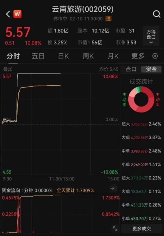 旅游板块拉升，云南旅游涨停！东盟国家旅游团2月10日起可免签入境西双版纳