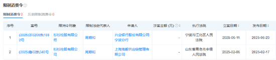 杉杉股份426万股将被拍卖 股东杉杉控股被列为被执行人、周顺和被限制高消费 第3张